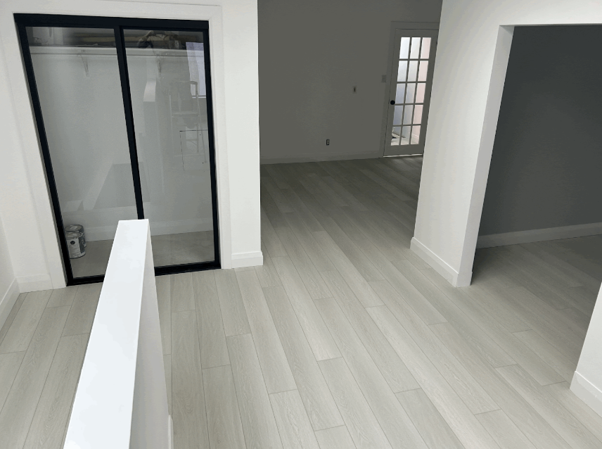 Commercial space painted bold blue by Jimmy James Custom in Ottawa